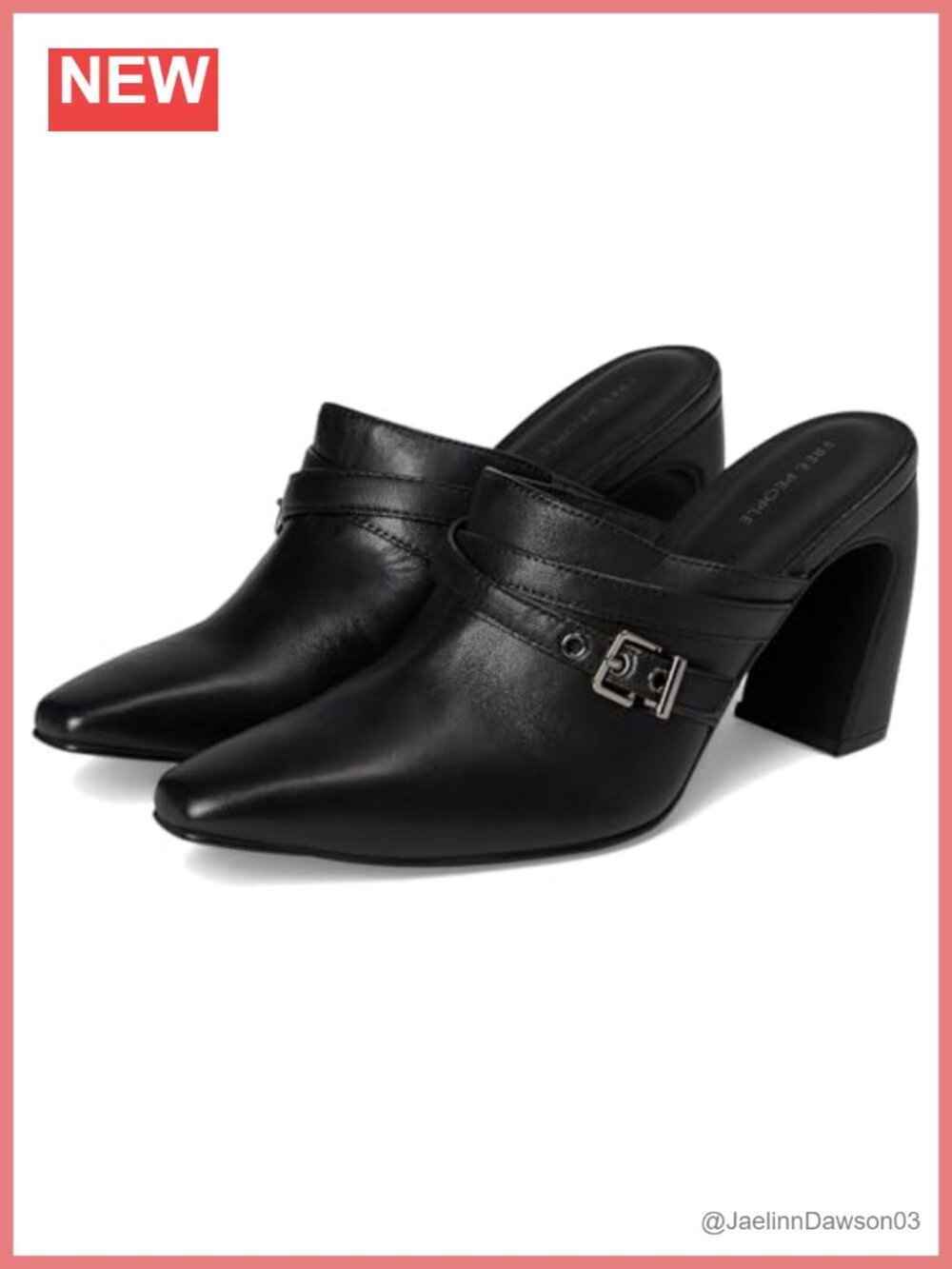 Women's Heeled Mules Pointed Toe Slip On Leather Dress Shoes